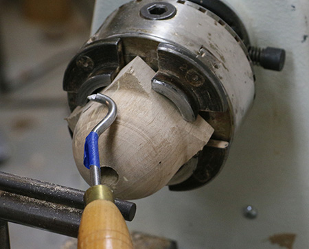 Tool for hollowing ornament turning