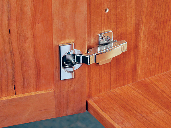 Cabinet door with European hinge