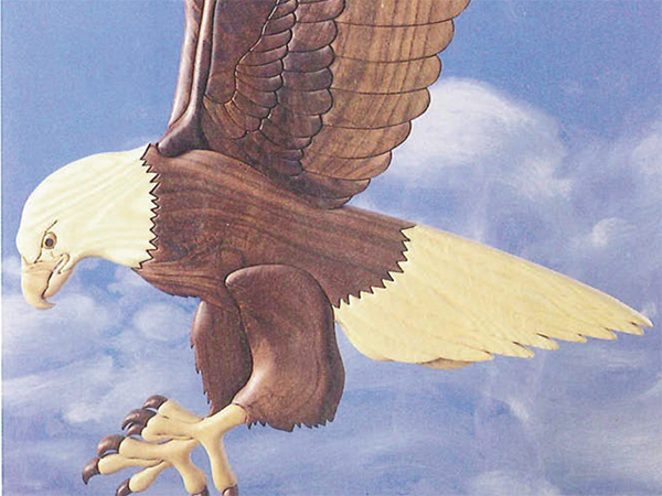 Intarsia bald eagle decoration