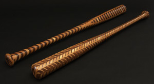 Jamey's baseball bats are beautiful and fine for swinging, but not really built to make contact with a baseball - most are bought as either gifts or trophy bats.