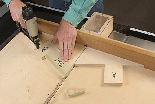 Setting up an angle cutting jig for table saw
