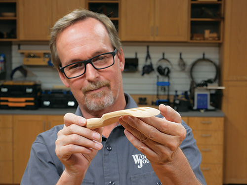 Checking final shape of kitchen spurtle