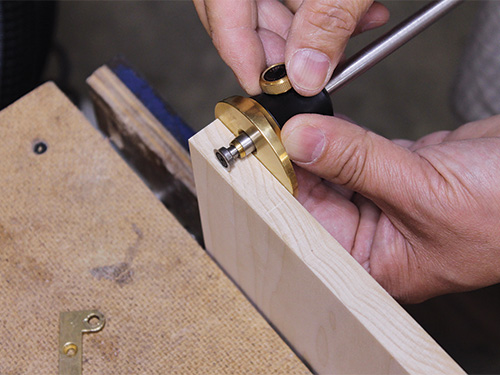Marking mortise lines on a cabinet carcass