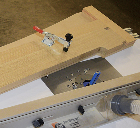 Cutting curved rails with a pattern-routing bit