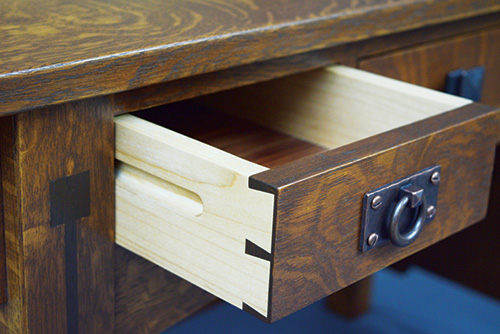 Desk drawer with ebony accents for a Limbert desk
