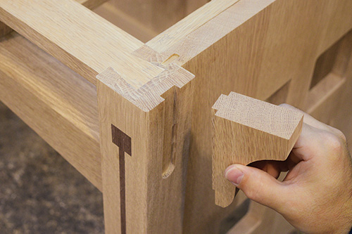 Test fitting corbels before glue-up