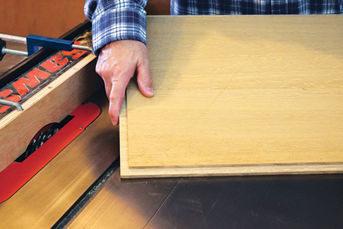 Limbert Hutch panels with grooves cut at the table saw
