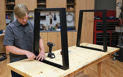 Attaching legs to bottom of live edge table