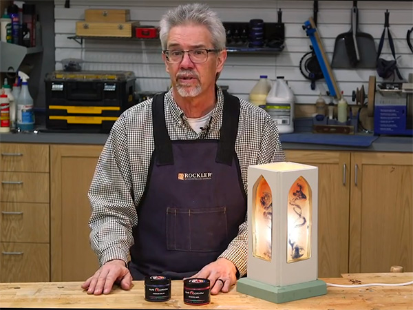 VIDEO: Making a Lamp with Tinted Epoxy Light Panels