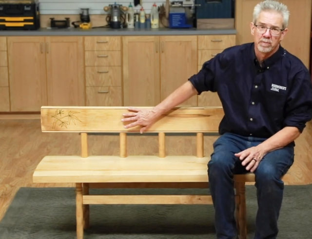 VIDEO: Five-spindle Bench with Carved Epoxy Inlay