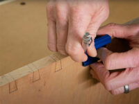 Using marking tool to set-up dovetail cuts