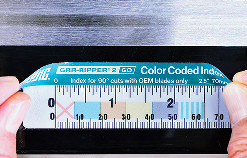 Color coded measurement guide