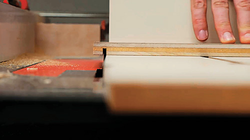 Cutting rabbets on Mid-century Modern Dresser drawer slides on table saw