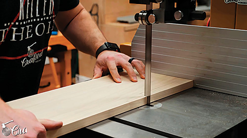 Cutting Mid-century Modern Dresser handle with Mortising Machine