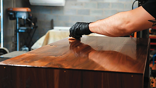 Applying General Finishes ARm-R-Seal wipe-on poly finish