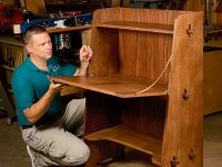 Mission-style desk with fold down desktop