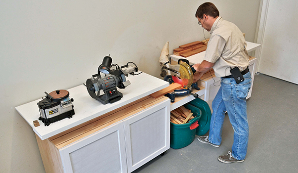 Narrow workbench and miter saw stand