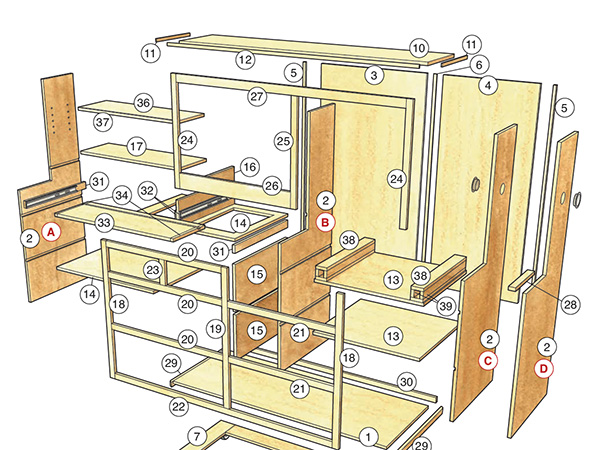 Miter Saw Station Drawings and Cutting List