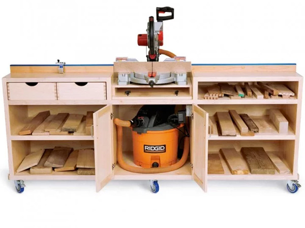 Miter Saw Station Scrap Bins