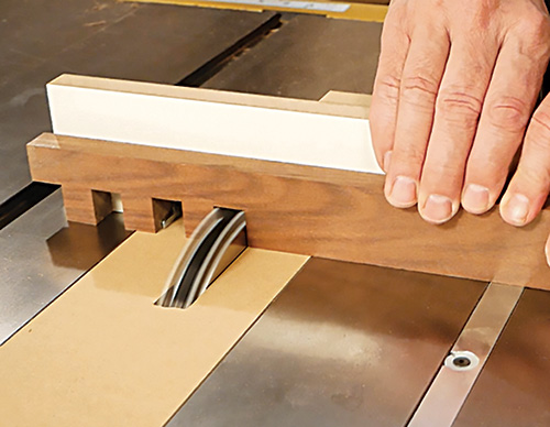 Cutting multiple notches in modern coffee table slats with dado stack