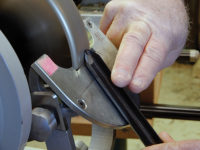Grinding the edge of a modern turning tool