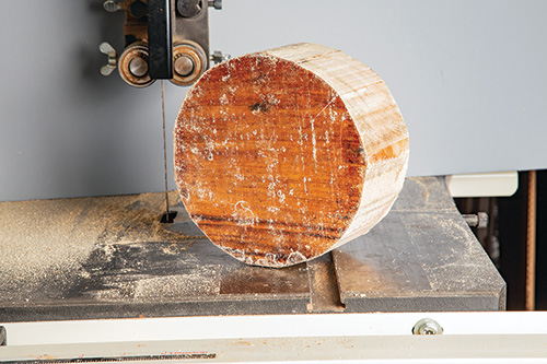 Olivewood blank cut into a circle