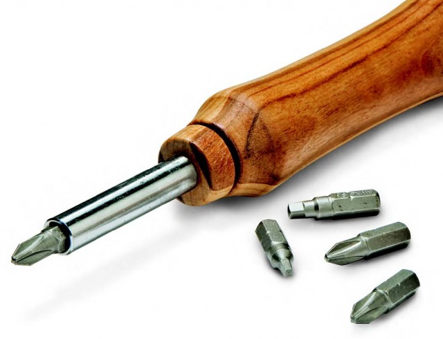 Turned Multi-Bit Screwdriver Full-Size Handle Pattern