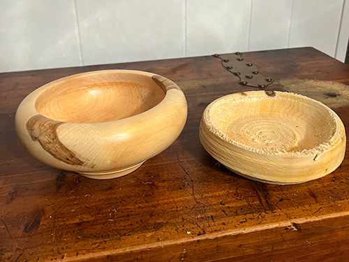 Maple and basswood bowls