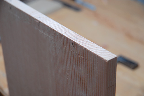 Marking cutting points for dovetail sockets
