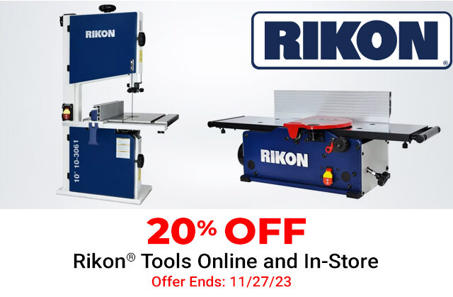 20% Off Rikon Tools Online and In-Store - Ends 11/27