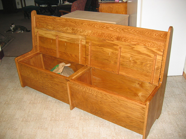 Oak Storage Bench