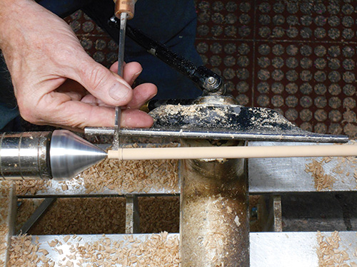 Cutting end tenon on paper towel holder side post