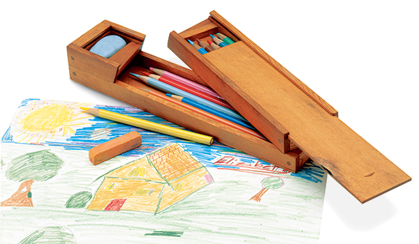 Sliding-top pencil holder