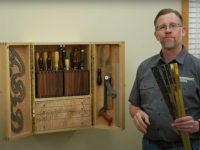 Piano hinges in wall-mounted cabinet