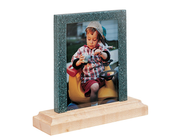 Countertop wood picture holder