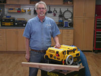 Rob Johnstone with a DeWalt planer