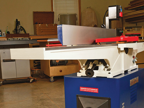 Jointer outfeed table and base