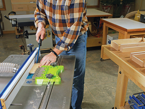 Making final cuts on tool cabinet drawer panels