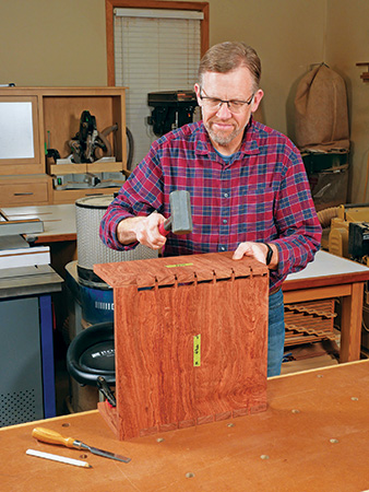 Test fitting printer stand dovetail joinery