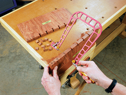 Cleaning out dovetail pockets with fret saw