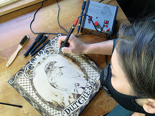 Transferring pencil drawing onto a wood piece