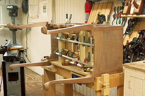 Installing drawer guides in queen anne highboy