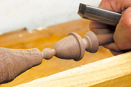 Turning drop details for queen anne highboy case