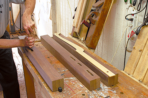 Cutting out mortises for queen anne highboy leg joinery