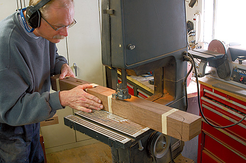 Using bandsaw to cut out cabriole legs