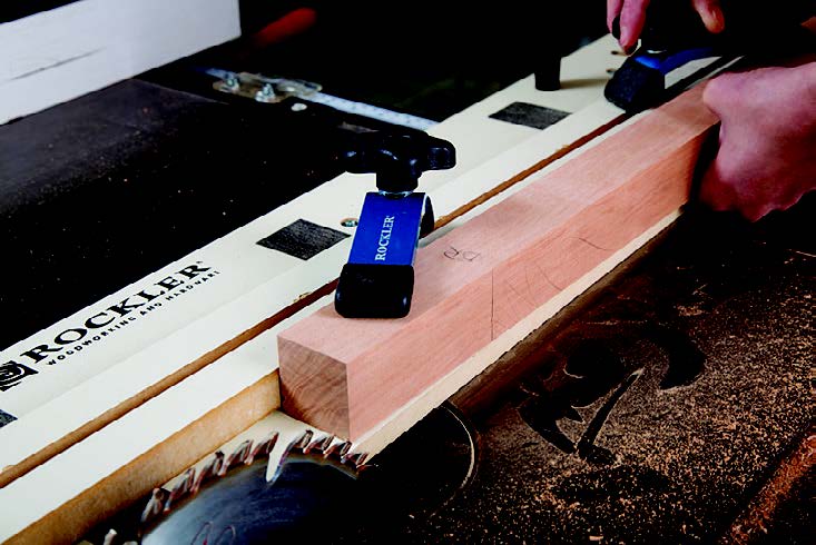 Making adjustments to jig with a scrap blank