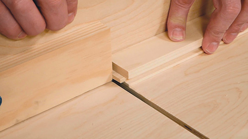 Cutting tongue for cabinet door frame joinery