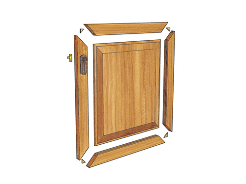 Raised panel door with corner splines