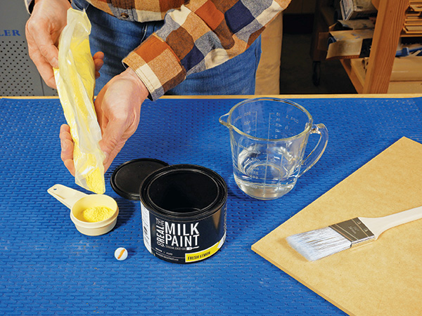Mixing milk paint powder