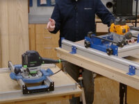 Large and small router jigs for large slabs